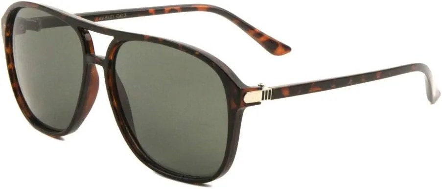 Flat Top & Lens Thin Temple Modern Rounded Aviator Sunglasses