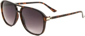 Flat Top & Lens Thin Temple Modern Rounded Aviator Sunglasses