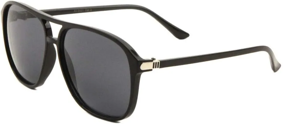 Flat Top & Lens Thin Temple Modern Rounded Aviator Sunglasses