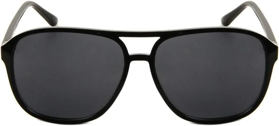 Flat Top & Lens Thin Temple Modern Rounded Aviator Sunglasses
