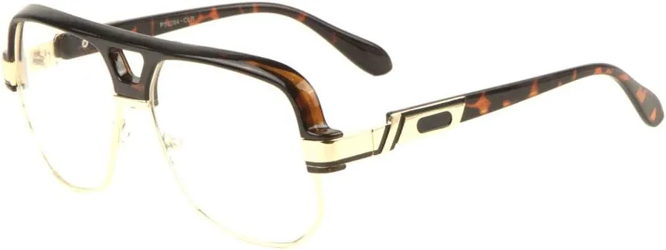 Flat Top Rounded Square Frame Art Deco Clear Sunglasses
