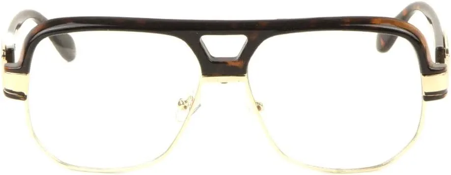 Flat Top Rounded Square Frame Art Deco Clear Sunglasses