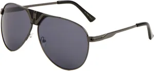 Flat Top Shield Bridge Round Aviator Sunglasses