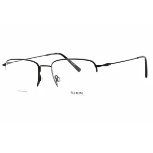 Flexon Men's Eyeglasses - Black Metal Rectangular Half Rim Frame | FLEXON H6041 001