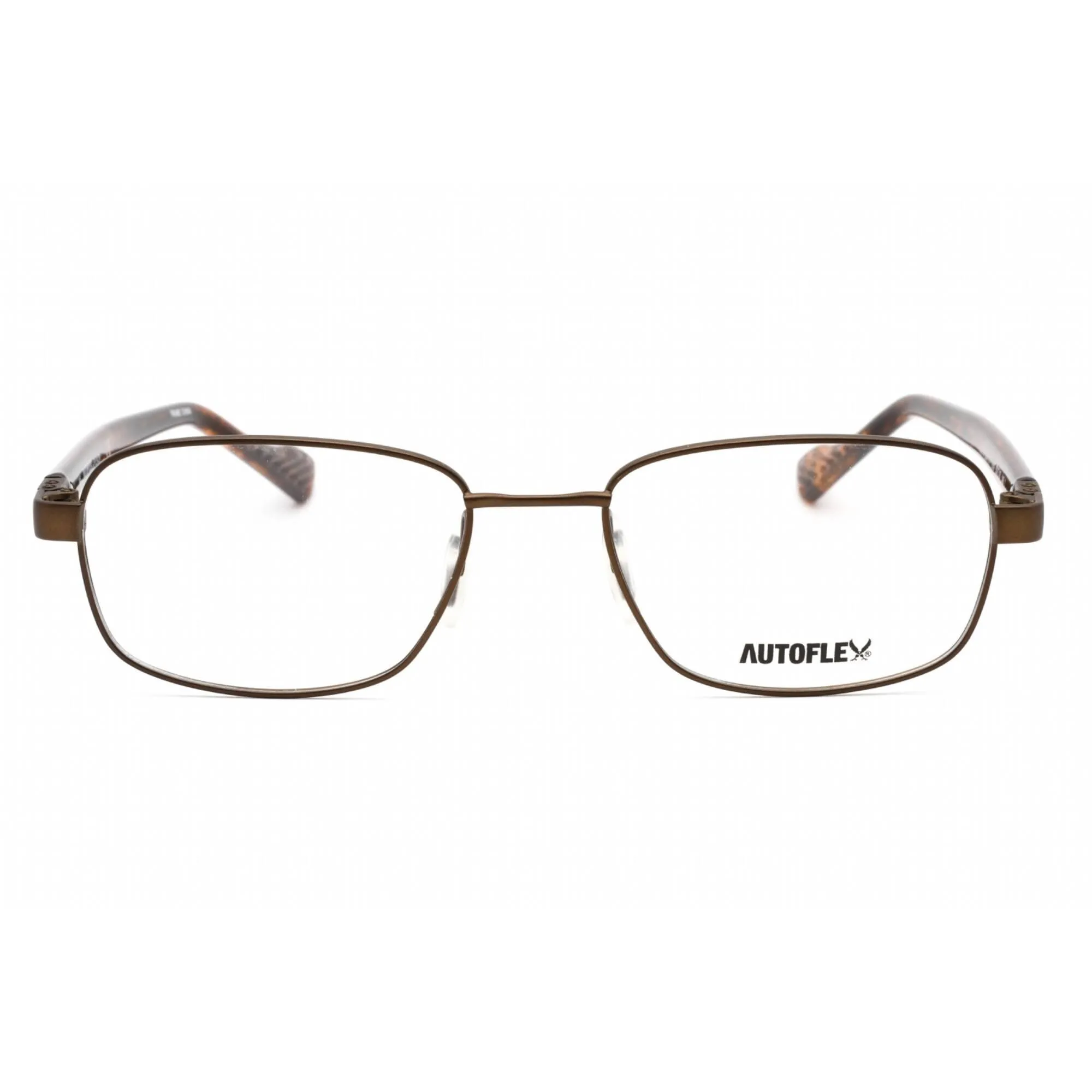 Flexon Men's Eyeglasses - Brown Metal Full Rim Rectangular Frame | AUTOFLEX 117 210