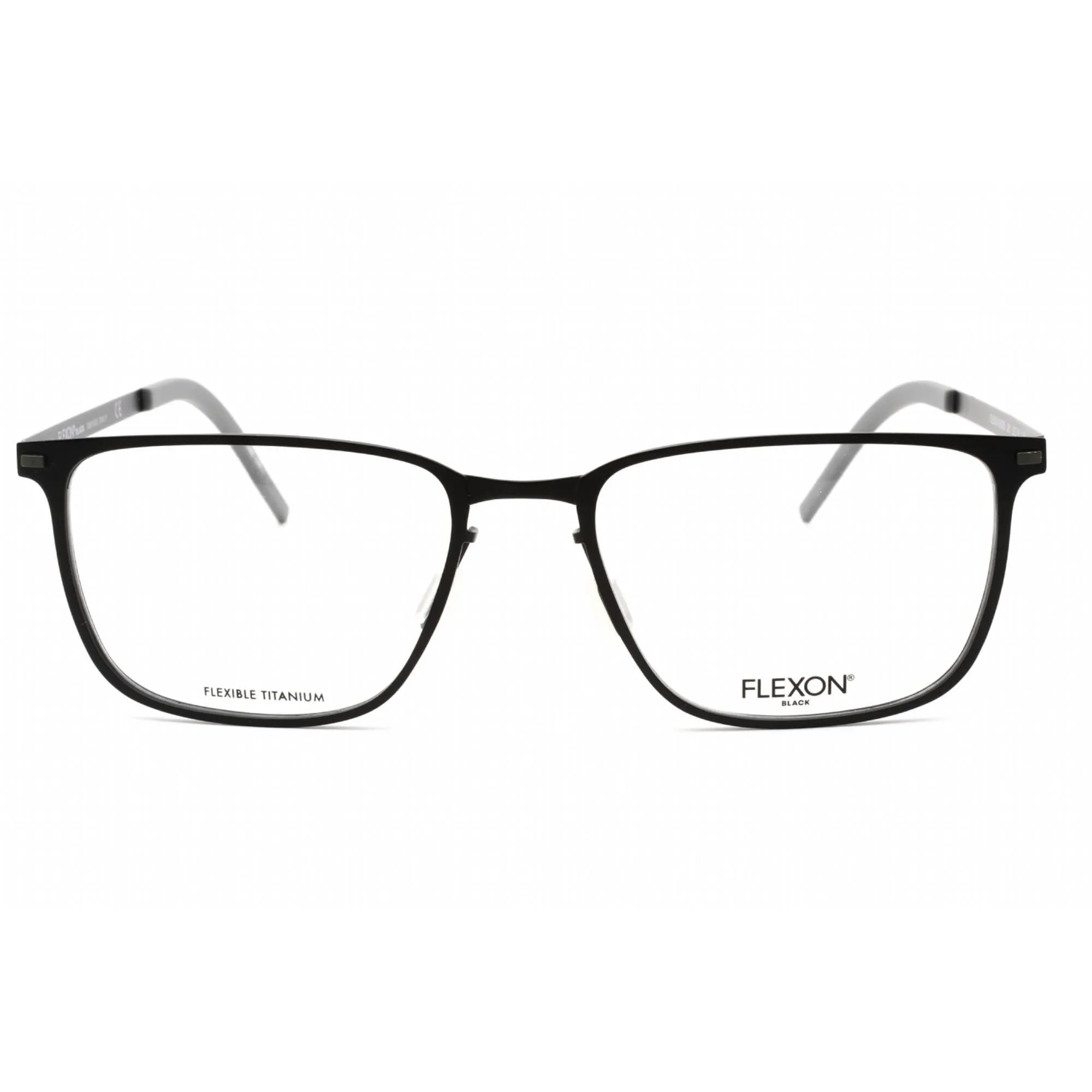 Flexon Men's Eyeglasses - Full Rim Black Metal Rectangular Frame | FLEXON B2025 001
