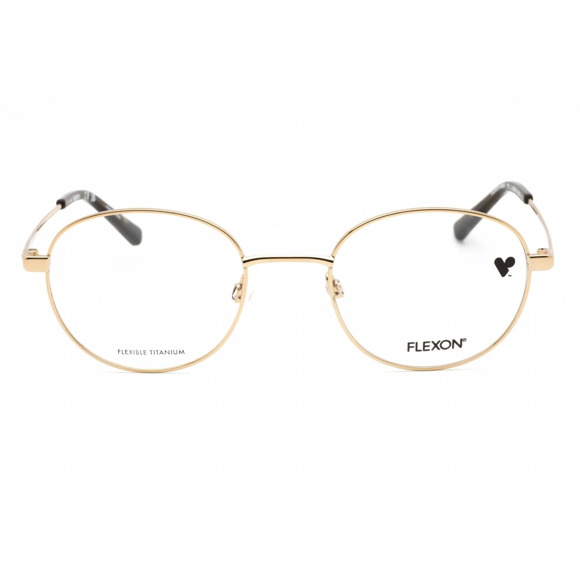 Flexon Men's Eyeglasses - Gold Metal Full Rim Round 48mm Frame | FLEXON H6059 710