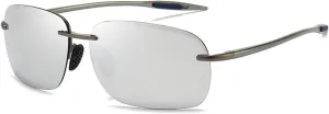 FONHCOO Polarized Sports Sunglasses UV Protection for Men Women Rimless Frame for Cycling Fishing Driving