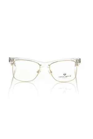 Frankie Morello Elegant Gold-Toned Clubmaster Eyeglasses