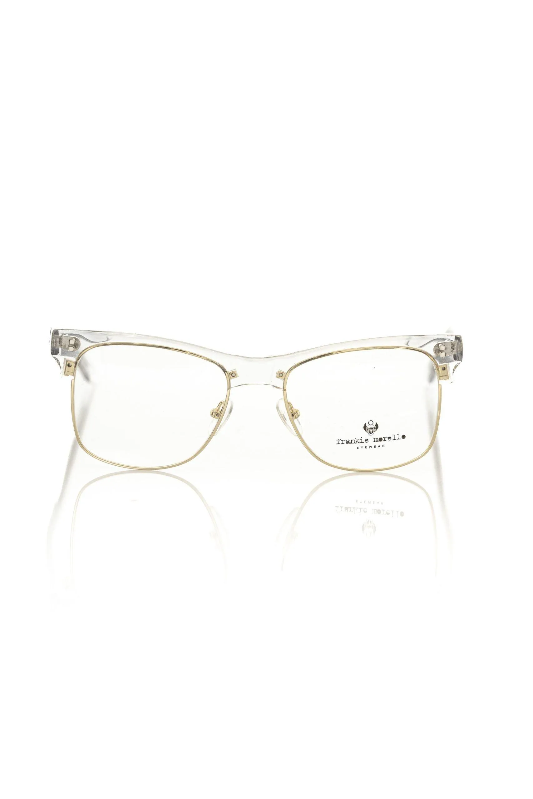 Frankie Morello Elegant Gold-Toned Clubmaster Eyeglasses