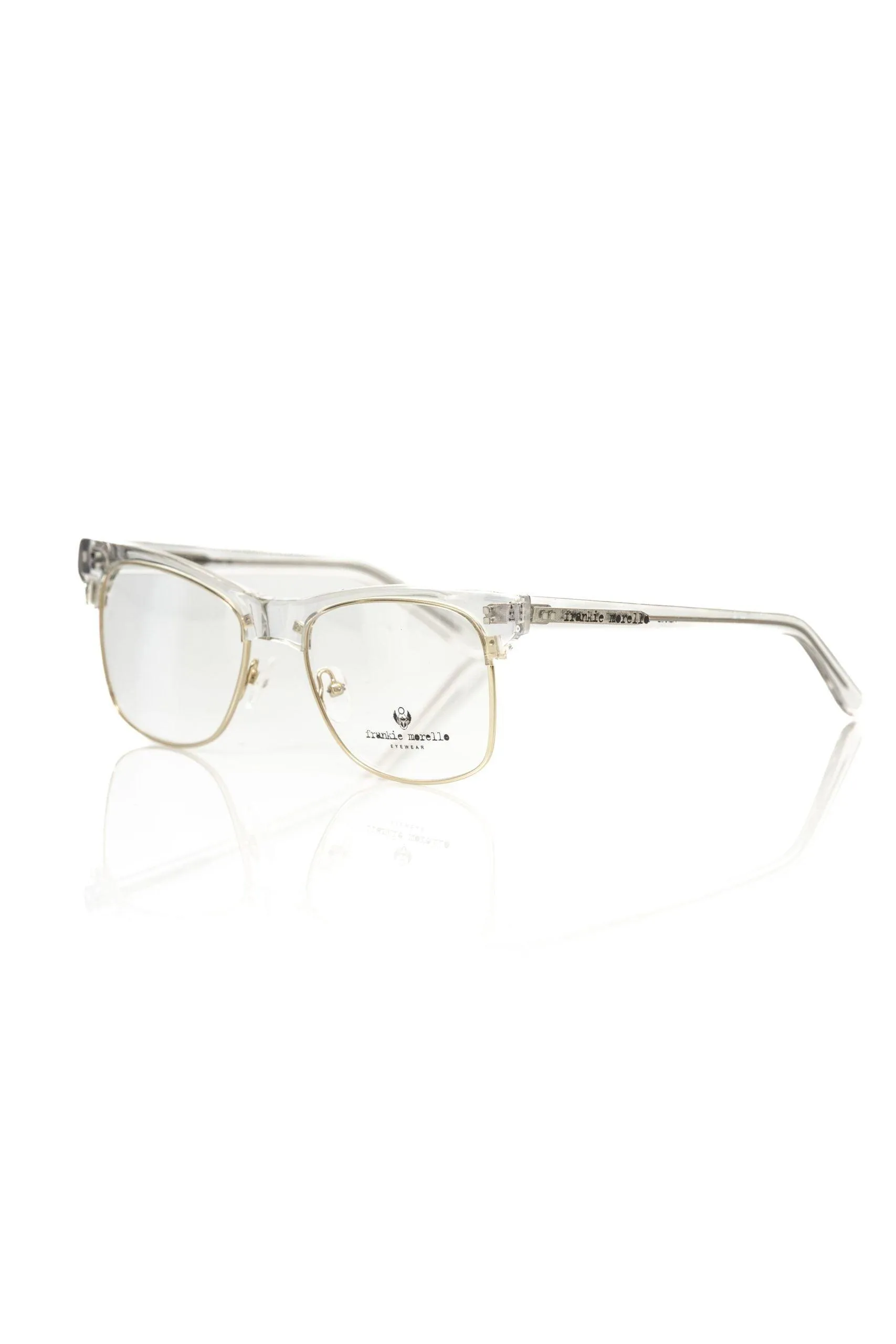 Frankie Morello Elegant Gold-Toned Clubmaster Eyeglasses