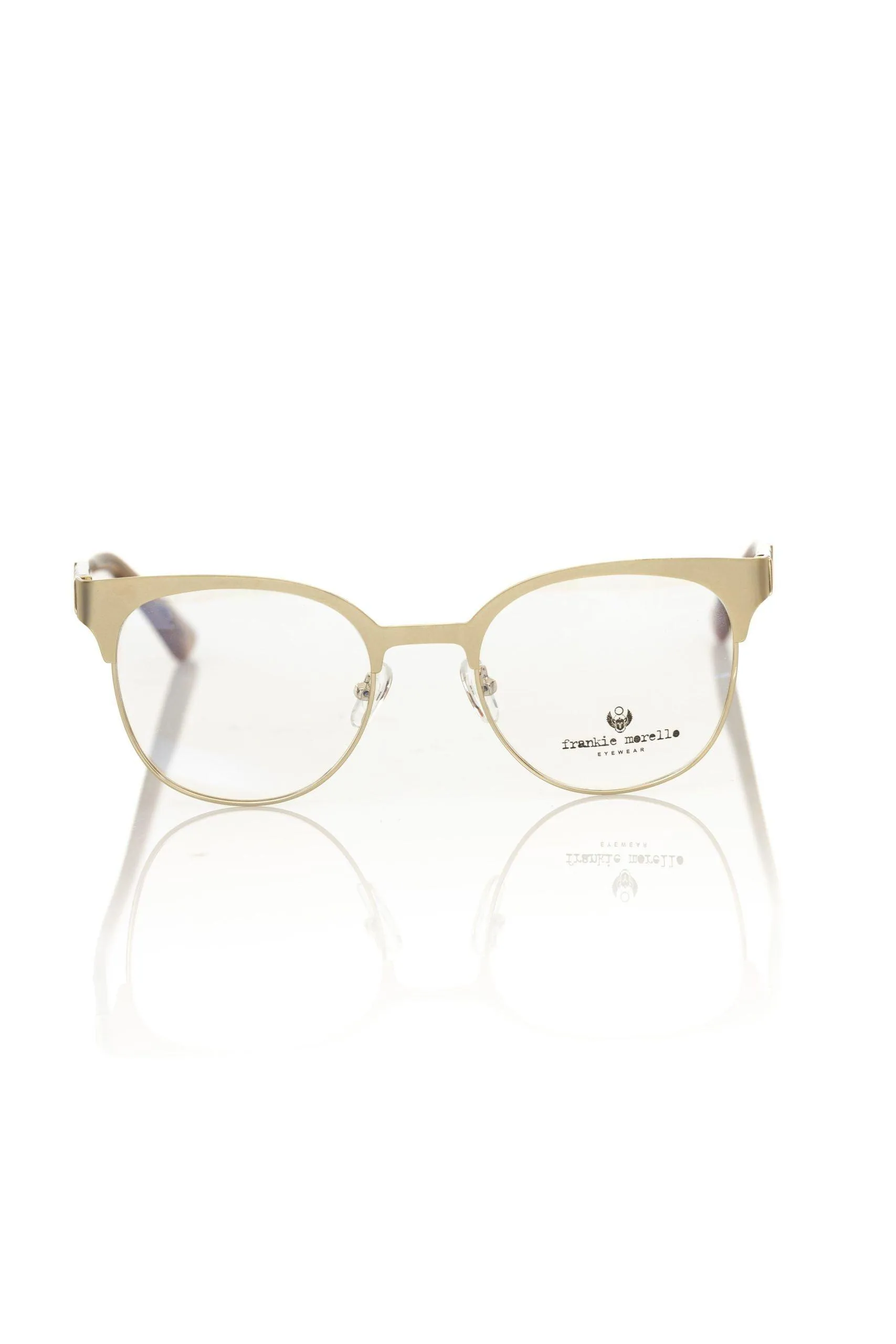 Frankie Morello Gold Geometric Clubmaster Eyeglasses