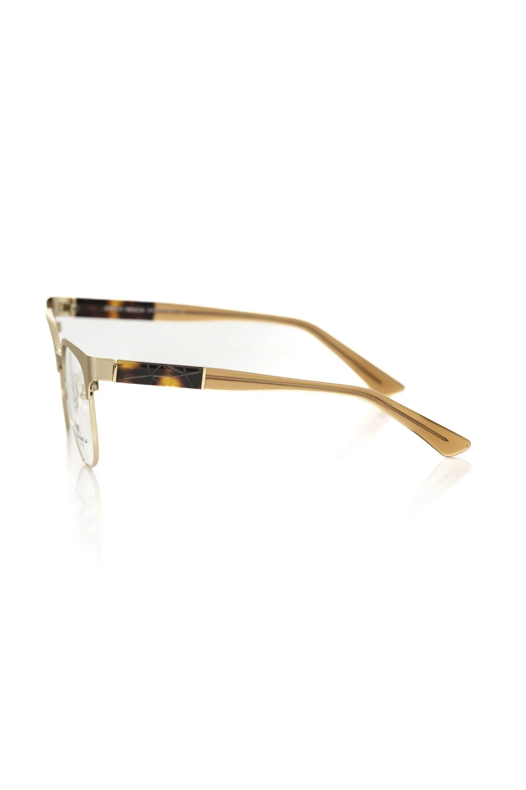 Frankie Morello Gold Geometric Clubmaster Eyeglasses