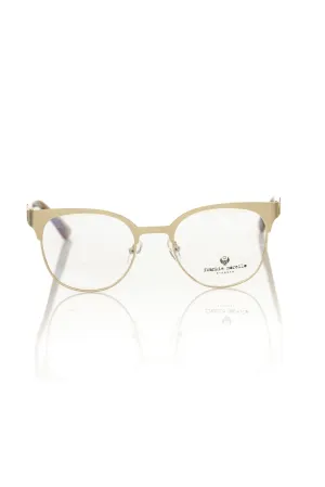 Frankie Morello Gold Geometric Clubmaster Eyeglasses