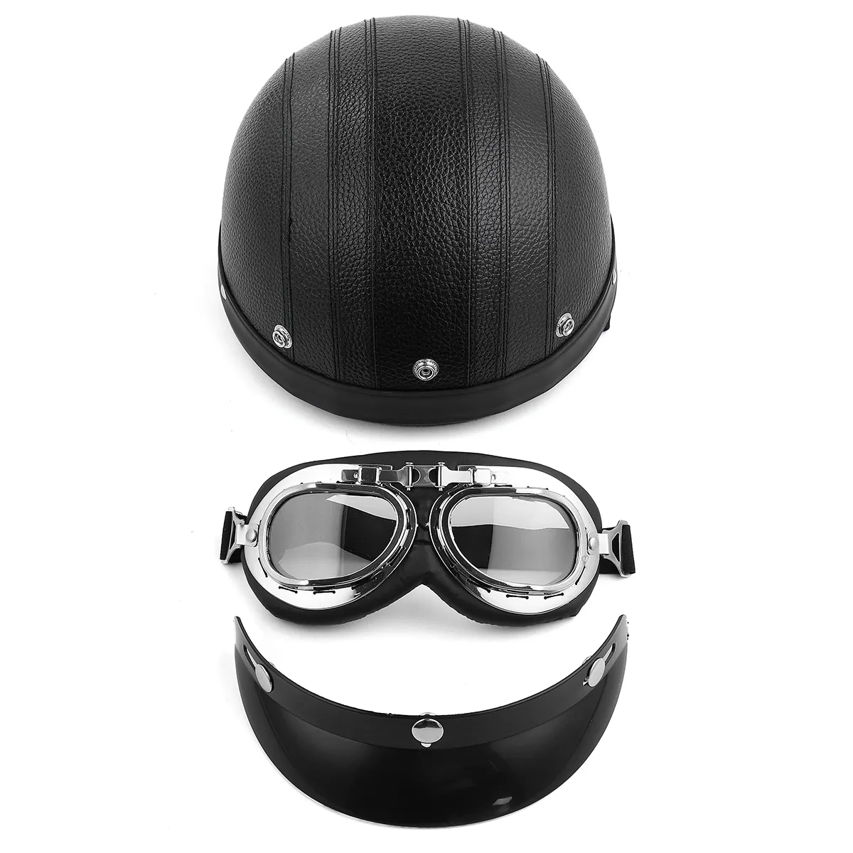 Full Face Motorcycle Helmet with Sunglasses Sun Shield Scarf Colorful Motorbike