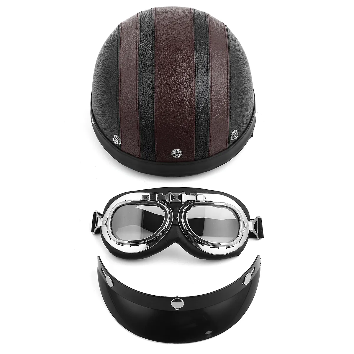 Full Face Motorcycle Helmet with Sunglasses Sun Shield Scarf Colorful Motorbike