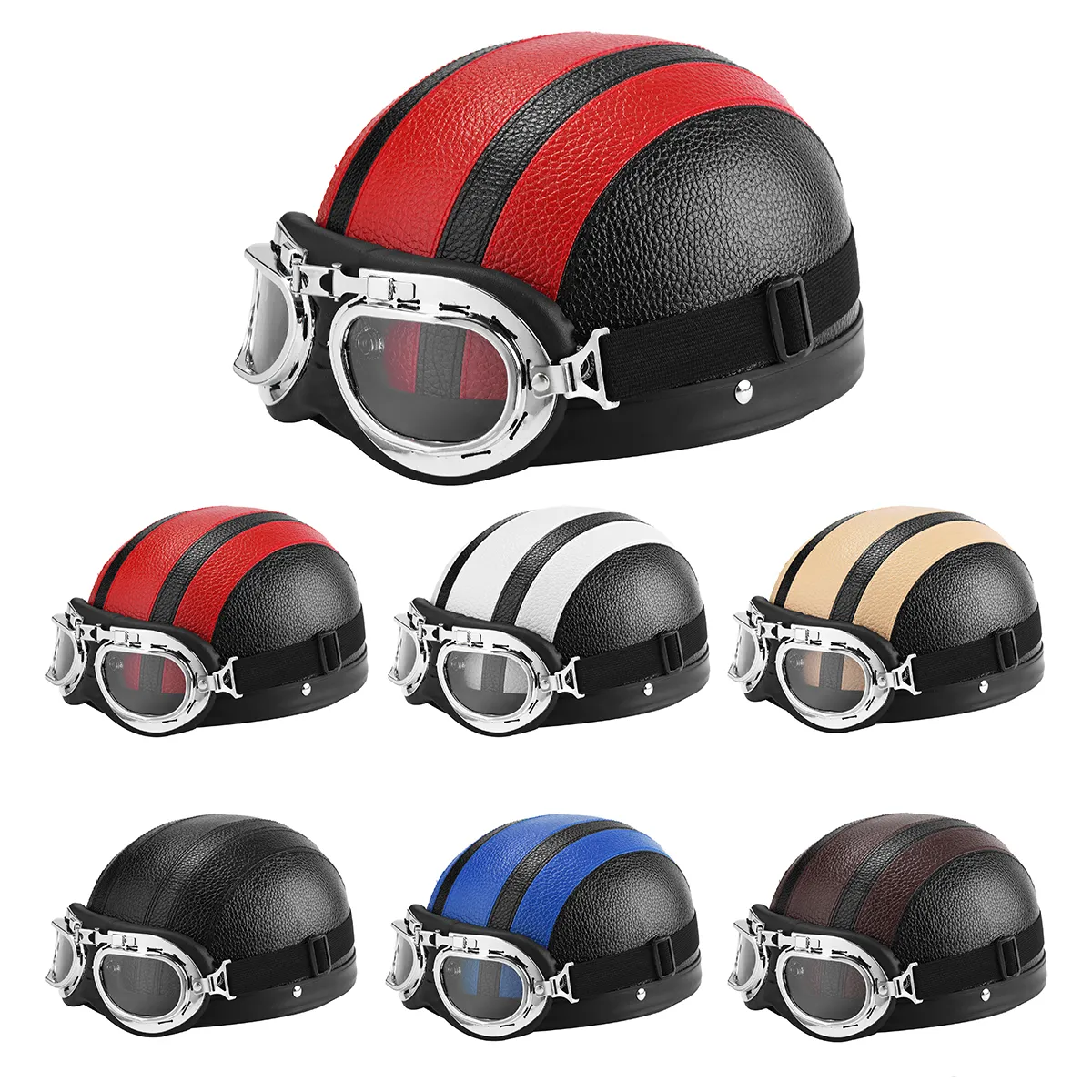 Full Face Motorcycle Helmet with Sunglasses Sun Shield Scarf Colorful Motorbike