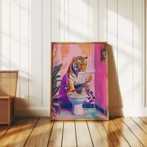 Funny Jungle Tiger Bathroom Poster