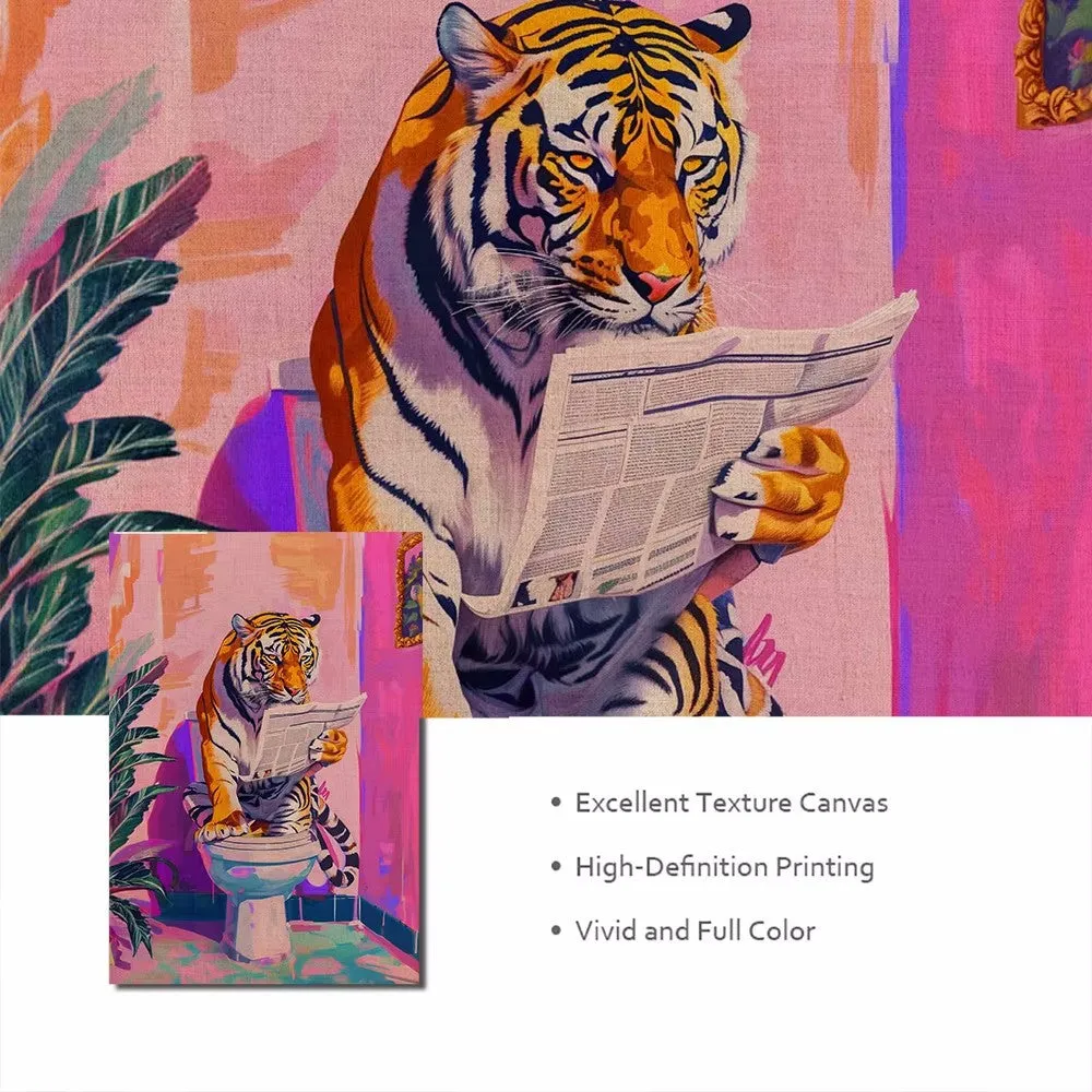 Funny Jungle Tiger Bathroom Poster