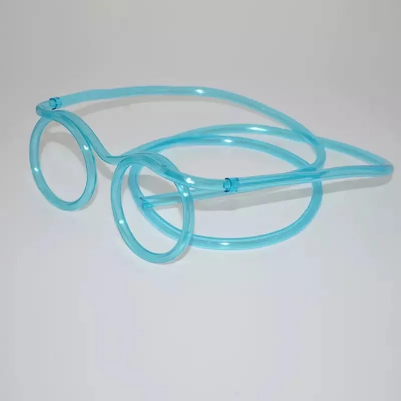 Funny Soft Flexible Straw Glasses, Plastic Drinking Straws, Crazy Fun Loop Straws, Unique Drinking Tube, Flexible Soft Drink Eyeglasses, Crazy Funky Drinking Tube For Party Supplies