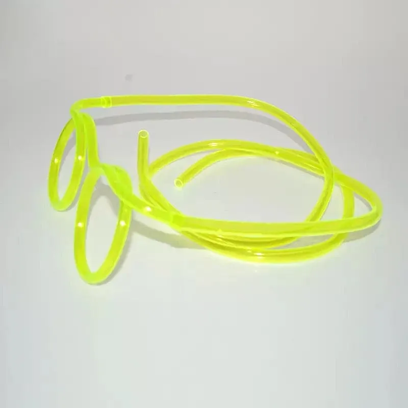 Funny Soft Flexible Straw Glasses, Plastic Drinking Straws, Crazy Fun Loop Straws, Unique Drinking Tube, Flexible Soft Drink Eyeglasses, Crazy Funky Drinking Tube For Party Supplies