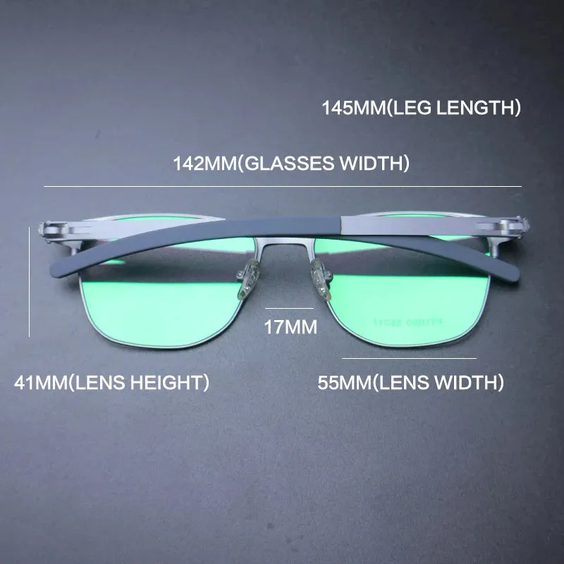 Gatenac Mens Full Rim Square Titanium Eyeglasses t1