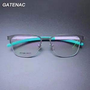 Gatenac Mens Full Rim Square Titanium Eyeglasses t1