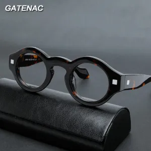 Gatenac Unisex Full Rim Irregular Round Acetate Eyeglasses Gxyj1007