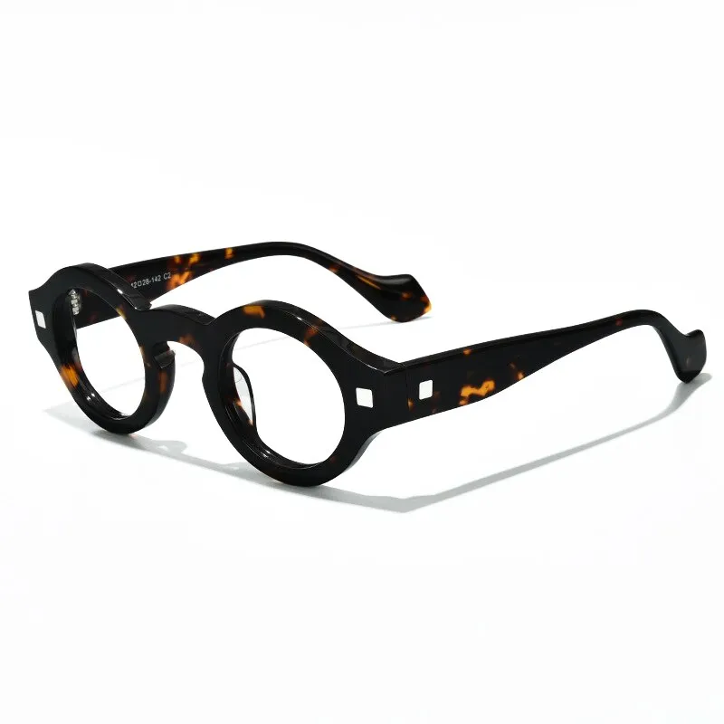 Gatenac Unisex Full Rim Irregular Round Acetate Eyeglasses Gxyj1007