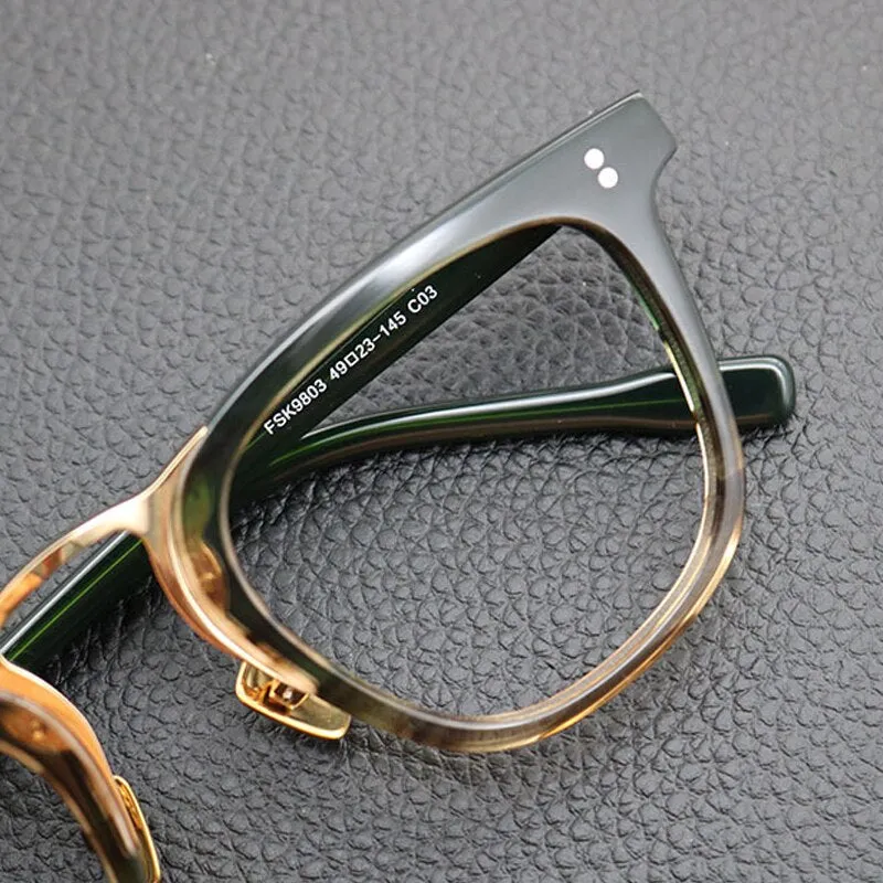 Gatenac Unisex Full Rim Oval Square Acetate Eyeglasses Gxyj843