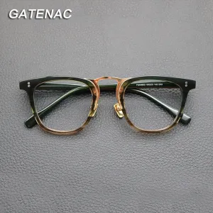 Gatenac Unisex Full Rim Oval Square Acetate Eyeglasses Gxyj843