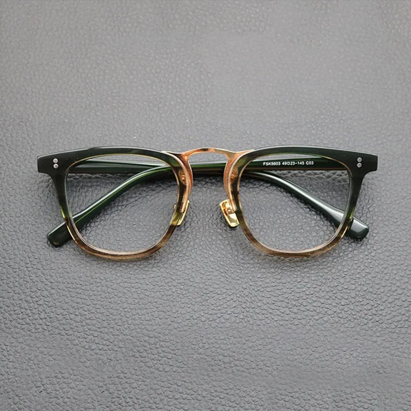 Gatenac Unisex Full Rim Oval Square Acetate Eyeglasses Gxyj843
