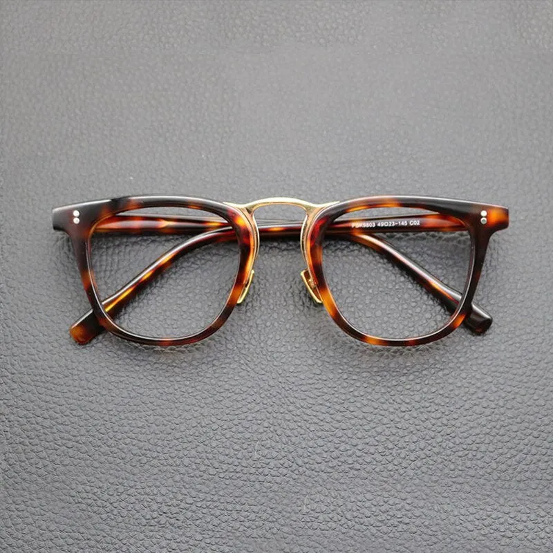 Gatenac Unisex Full Rim Oval Square Acetate Eyeglasses Gxyj843