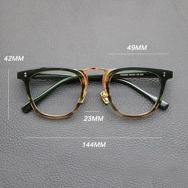 Gatenac Unisex Full Rim Oval Square Acetate Eyeglasses Gxyj843