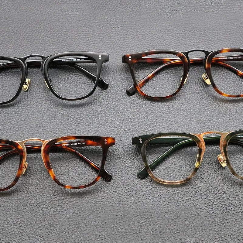 Gatenac Unisex Full Rim Oval Square Acetate Eyeglasses Gxyj843