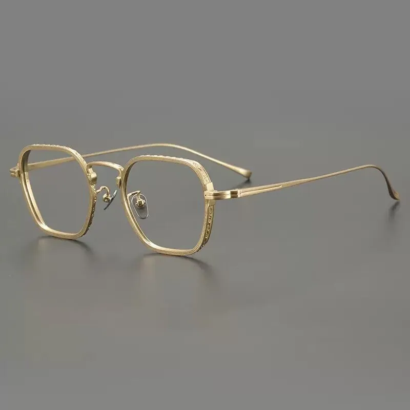 Gatenac Unisex Full Rim Polygon Square Titanium Eyeglasses Gxyj889