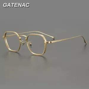 Gatenac Unisex Full Rim Polygon Square Titanium Eyeglasses Gxyj889