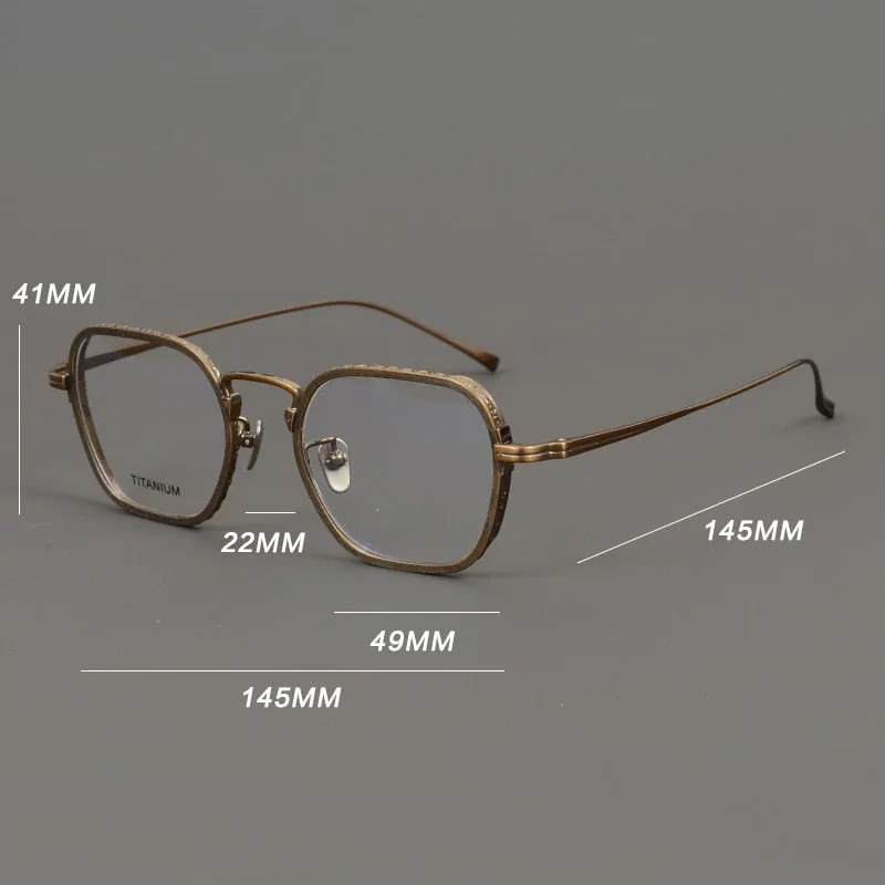 Gatenac Unisex Full Rim Polygon Square Titanium Eyeglasses Gxyj889