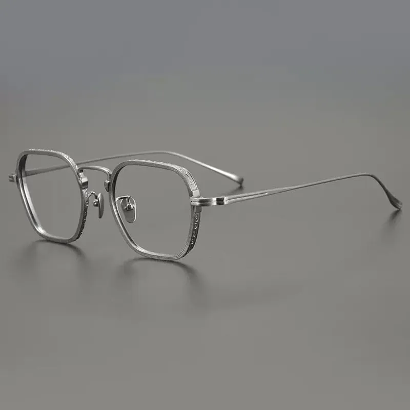 Gatenac Unisex Full Rim Polygon Square Titanium Eyeglasses Gxyj889