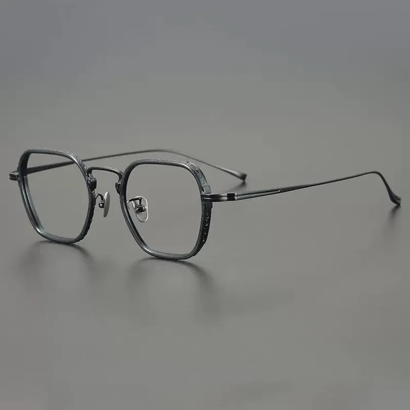 Gatenac Unisex Full Rim Polygon Square Titanium Eyeglasses Gxyj889