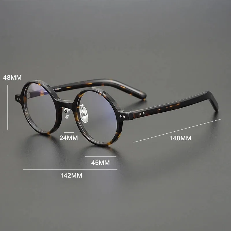 Gatenac Unisex Full Rim Round Acetate Eyeglasses Gxyj1037