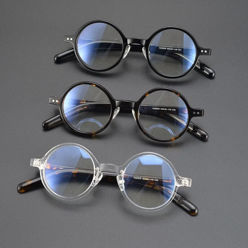 Gatenac Unisex Full Rim Round Acetate Eyeglasses Gxyj1037