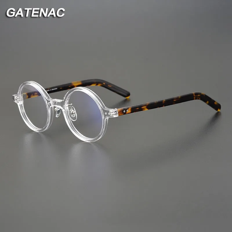 Gatenac Unisex Full Rim Round Acetate Eyeglasses Gxyj1037