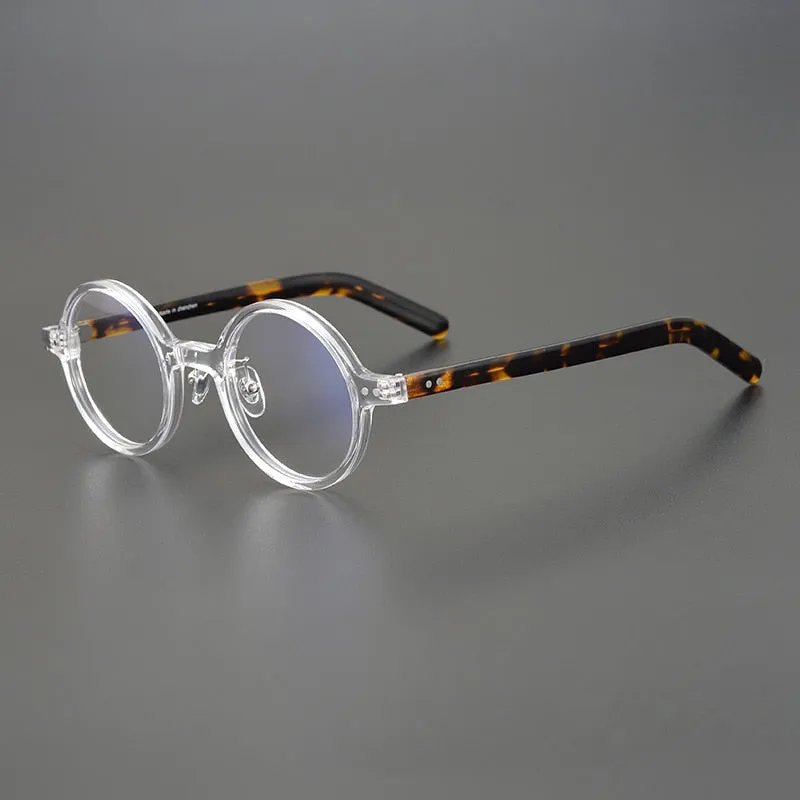 Gatenac Unisex Full Rim Round Acetate Eyeglasses Gxyj1037
