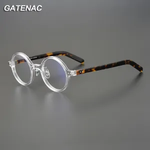 Gatenac Unisex Full Rim Round Acetate Eyeglasses Gxyj1037