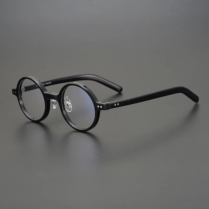 Gatenac Unisex Full Rim Round Acetate Eyeglasses Gxyj1037