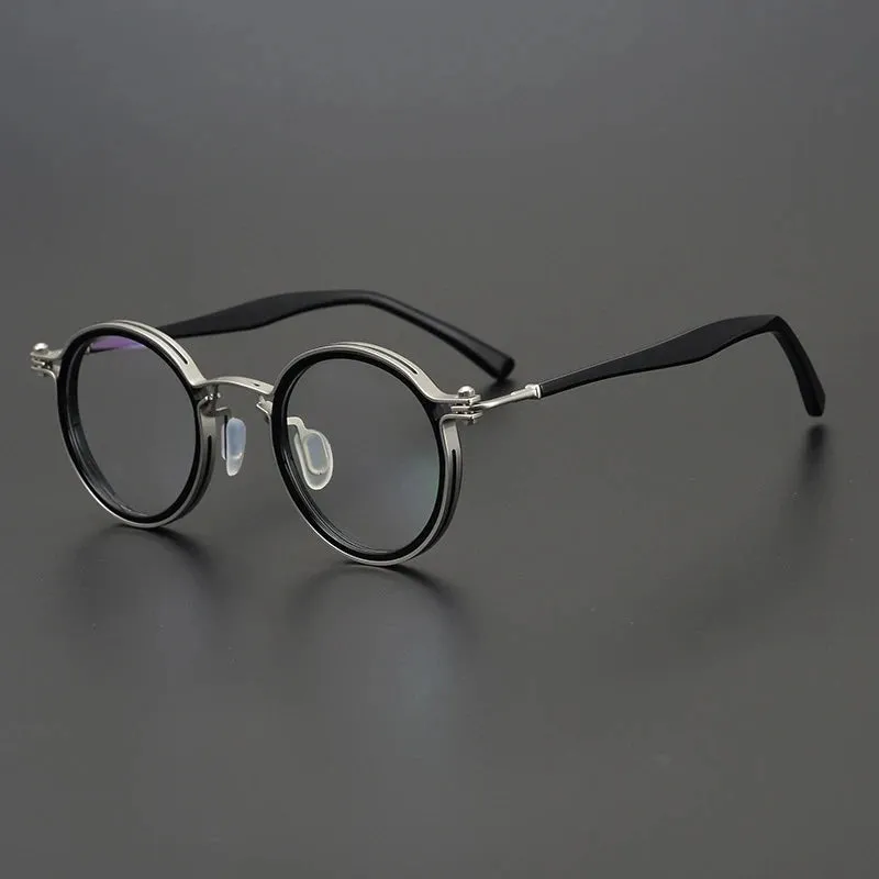 Gatenac Unisex Full Rim Round Acetate Eyeglasses Gxyj1196