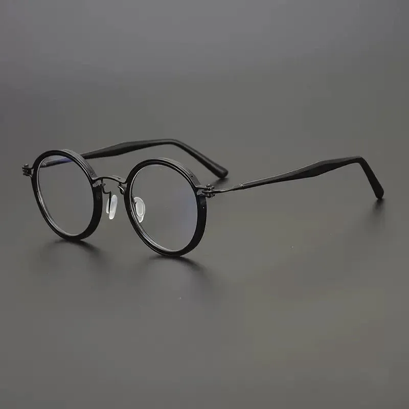 Gatenac Unisex Full Rim Round Acetate Eyeglasses Gxyj1196