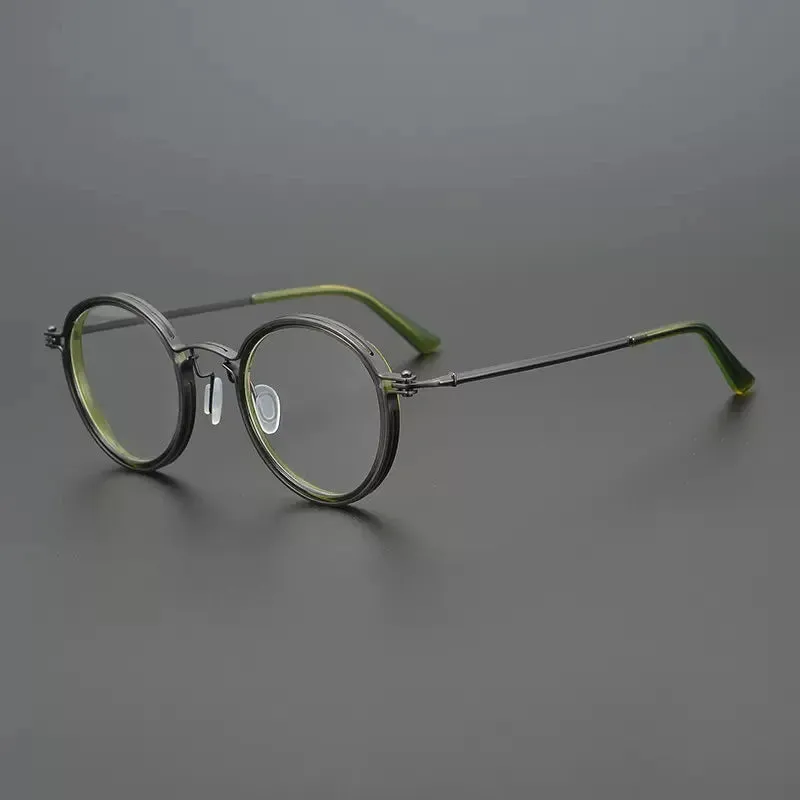 Gatenac Unisex Full Rim Round Acetate Eyeglasses Gxyj1196