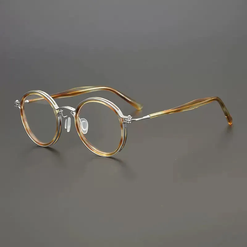 Gatenac Unisex Full Rim Round Acetate Eyeglasses Gxyj1196